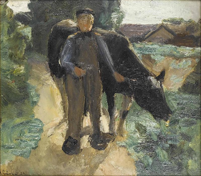 Max Liebermann A farmer with his cow oil painting picture